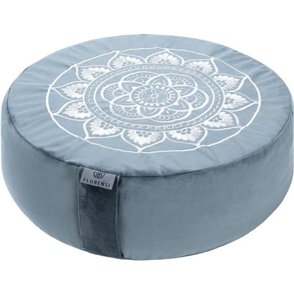Traditional Tibetan Meditation Pillow with Beautiful Velvet Cover, Ocean Abyss